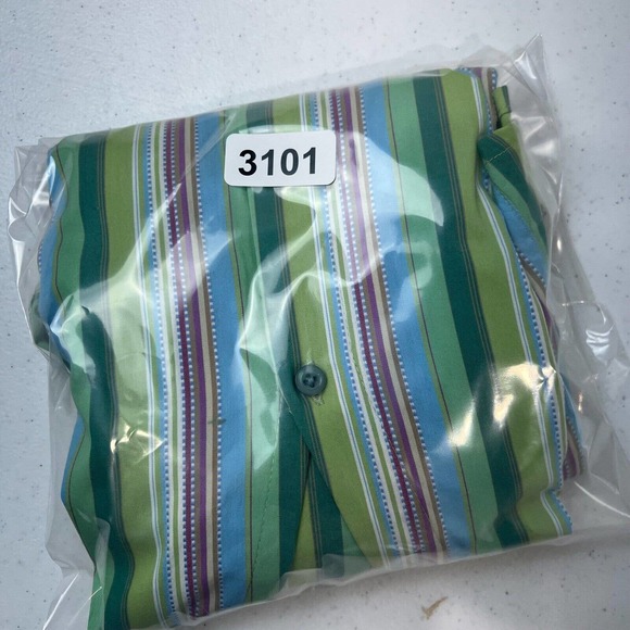 ALC Women's Striped Button Front‎ Blouse Top Stretch Long Sleeve Multicolor SZ L - Picture 9 of 9